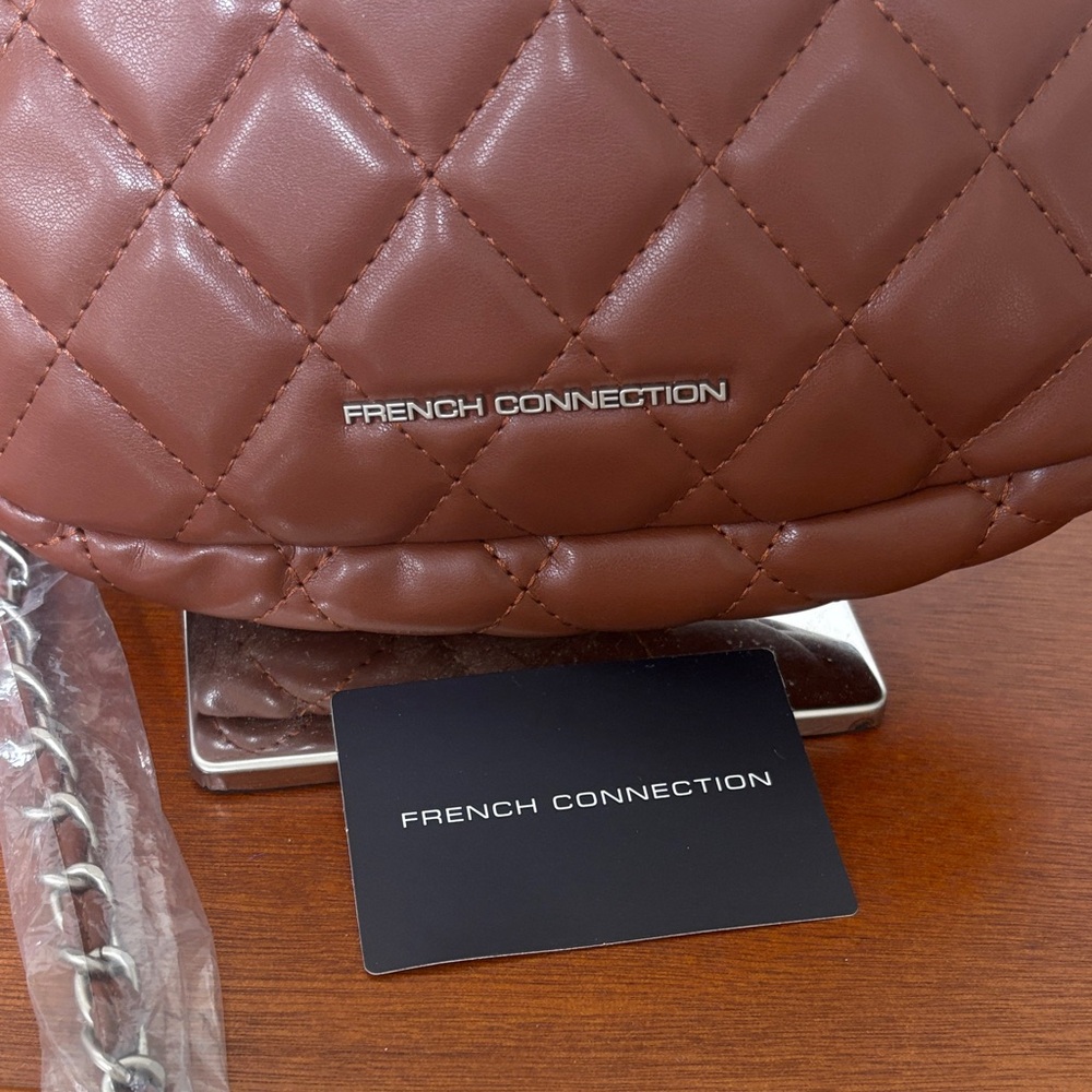 French Connection Quilted Crossbody Bag in Rich Brown retails $98 - Picture 5 of 6